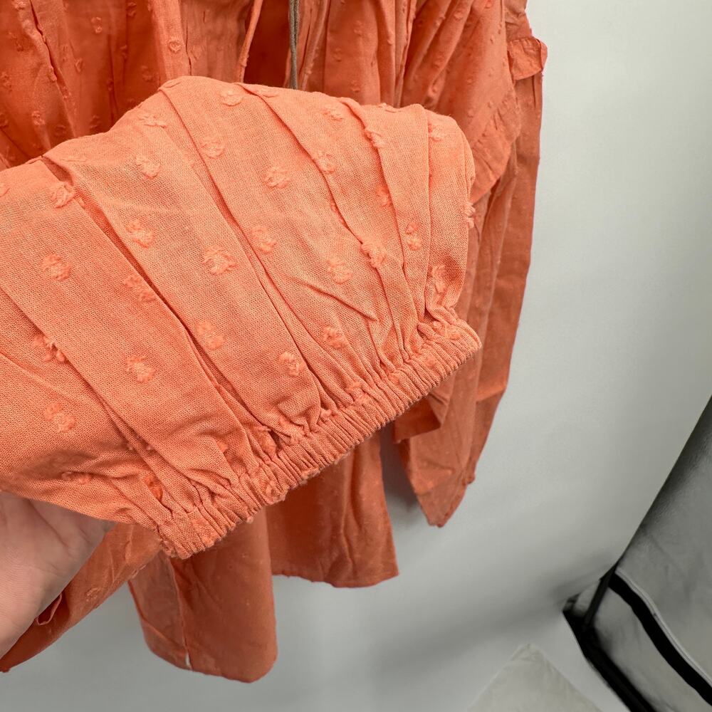 CLEOBELLA NWT Evereve Phoenix Puff Long Sleeve Organic Cotton Blouse Coral // S - Picture 11 of 16